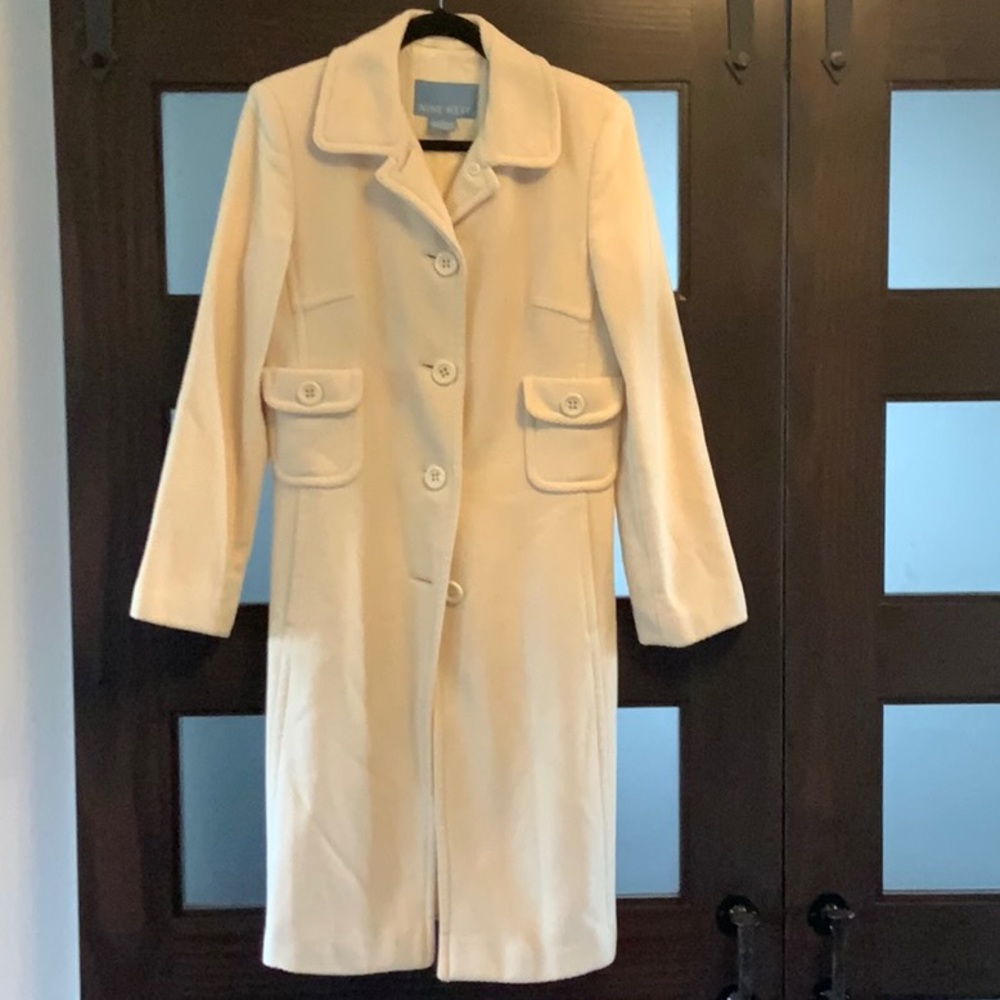 Beautiful off white/cream wool dress coat